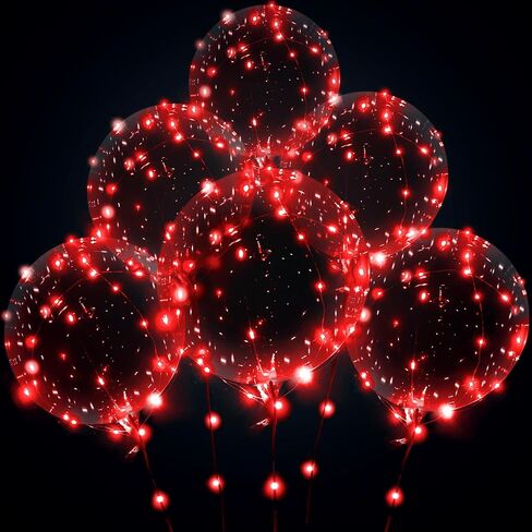 LED Balloons - Light Up, Transparent, for Party, Birthday, Anniversary, Wedding (Purple, with Battery) in Saudi Arabia