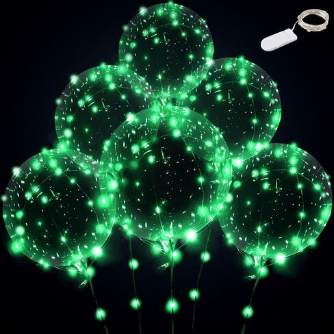 LED Balloons - Light Up, Transparent, for Party, Birthday, Anniversary, Wedding (Purple, with Battery) in Saudi Arabia