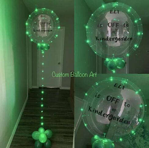 LED Balloons - Light Up, Transparent, for Party, Birthday, Anniversary, Wedding (Purple, with Battery) in Saudi Arabia
