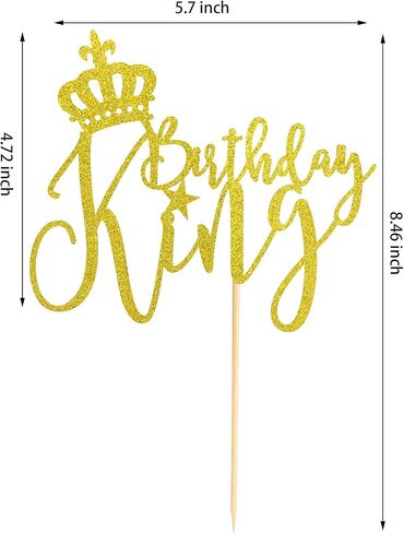 King Birthday Cake Topper, Boy Prince 1st 2nd 3rd 10th 13th 18th 21st 30th 40th 50th Birthday Cake Topper/Gender Reveal Party Decorations - Black Glitter in Saudi Arabia