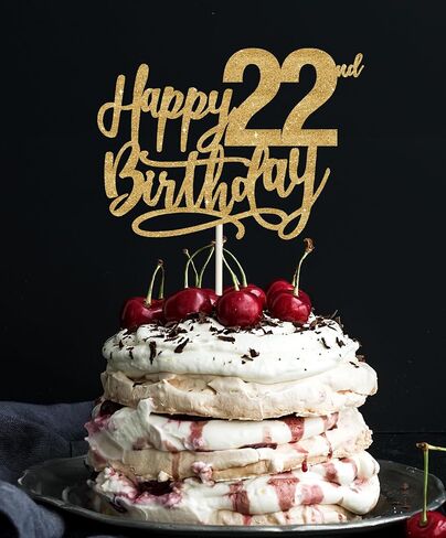 22 كعكة عيد ميلاد تتواصل اللمعان الذهب ، والكعك 22 سعيدا للرجال ، 22 كعكة توببر للنساء ، زينة عيد ميلاد 22 ، كعكة عيد الميلاد 22 Topper Twenty in Kuwait