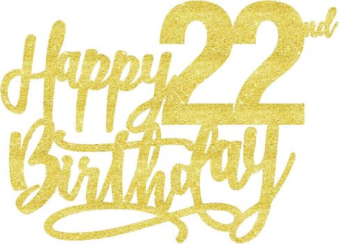 22 كعكة عيد ميلاد تتواصل اللمعان الذهب ، والكعك 22 سعيدا للرجال ، 22 كعكة توببر للنساء ، زينة عيد ميلاد 22 ، كعكة عيد الميلاد 22 Topper Twenty in Kuwait