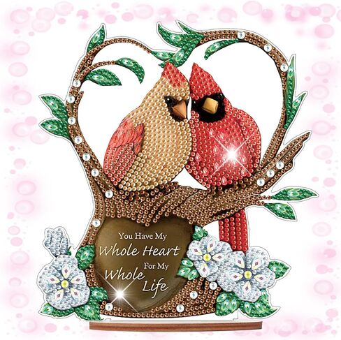 طائر عيد الميلاد البطيء مع حب الزخارف الزخرفية طاولة أعلى الماس أدوات الطلاء الماس ، DIY 5D الماس ديكور عيد الميلاد زخارف الزخارف لعيد الميلاد العام الجديد ديكور المنزل هدية in Kuwait