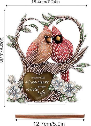 طائر عيد الميلاد البطيء مع حب الزخارف الزخرفية طاولة أعلى الماس أدوات الطلاء الماس ، DIY 5D الماس ديكور عيد الميلاد زخارف الزخارف لعيد الميلاد العام الجديد ديكور المنزل هدية in Kuwait