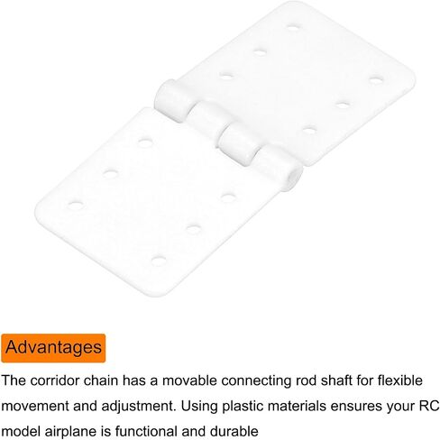 MECCANIXITY RC Hinges 0.9 Inch x 0.5 Inch Adjustable Model Airplane Remote Control Aircraft Wings Parts Square Plastic Loose-Leaf 50 Pcs in Saudi Arabia