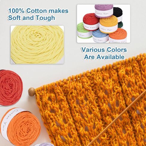 MECCANIXITY 2 Skein Cotton Yarn, 100% Cotton Chunky Yarn for Hand Knitting, Blanket Yarn for Crocheting Each of 208g/7.34oz(Per Skein 150m/164 Yard)/Sea Blue in Saudi Arabia