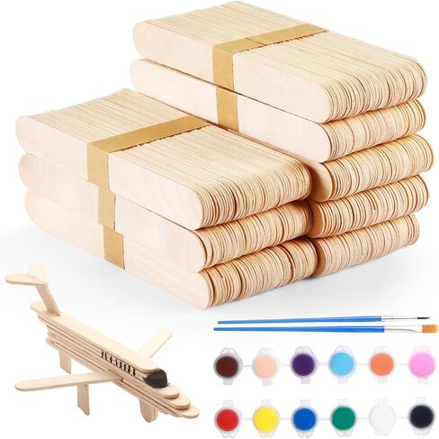 550 Pcs Jumbo Popsicle Sticks for Crafts, 8 Inch Tongue Depressors Wood Sticks Paint Stir Sticks, Craft Sticks for Crafting Large Popsicle Sticks for Waxing, Wax Applicator Sticks for Hair Removal in Saudi Arabia