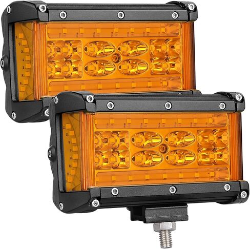 مصابيح LED جراب، Muto-Beam 5 بوصة ثنائي الجانب مطلق النار رباعي الصف LED أضواء الضباب LED بقعة الفيضانات كومبو أضواء بار مقاوم للماء على الطرق الوعرة Lighst LED أضواء العمل لشاحنة UTV ATV SUV Boat، ضمان لمدة 3 سنوات in Kuwait