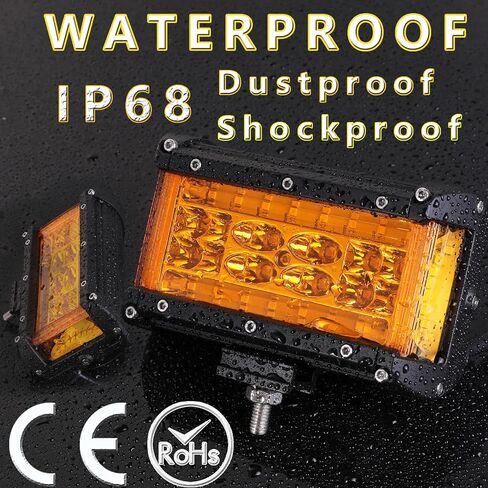 مصابيح LED جراب، Muto-Beam 5 بوصة ثنائي الجانب مطلق النار رباعي الصف LED أضواء الضباب LED بقعة الفيضانات كومبو أضواء بار مقاوم للماء على الطرق الوعرة Lighst LED أضواء العمل لشاحنة UTV ATV SUV Boat، ضمان لمدة 3 سنوات in Kuwait