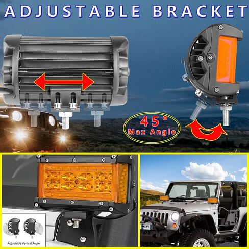 مصابيح LED جراب، Muto-Beam 5 بوصة ثنائي الجانب مطلق النار رباعي الصف LED أضواء الضباب LED بقعة الفيضانات كومبو أضواء بار مقاوم للماء على الطرق الوعرة Lighst LED أضواء العمل لشاحنة UTV ATV SUV Boat، ضمان لمدة 3 سنوات in Kuwait