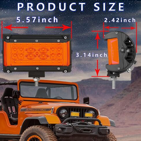 مصابيح LED جراب، Muto-Beam 5 بوصة ثنائي الجانب مطلق النار رباعي الصف LED أضواء الضباب LED بقعة الفيضانات كومبو أضواء بار مقاوم للماء على الطرق الوعرة Lighst LED أضواء العمل لشاحنة UTV ATV SUV Boat، ضمان لمدة 3 سنوات in Kuwait