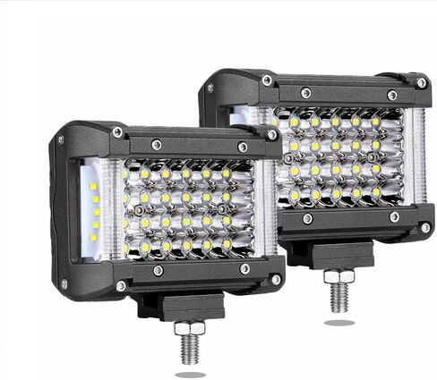 مصابيح LED جراب، Muto-Beam 5 بوصة ثنائي الجانب مطلق النار رباعي الصف LED أضواء الضباب LED بقعة الفيضانات كومبو أضواء بار مقاوم للماء على الطرق الوعرة Lighst LED أضواء العمل لشاحنة UTV ATV SUV Boat، ضمان لمدة 3 سنوات in Kuwait