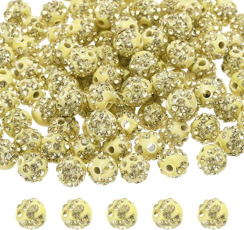 MECCANIXITY 100pcs 6mm Rhinestone Beads for Jewelry Making, Bling Disco Bead Sparkle Diamond Clay Bead for Necklace Bracelet Christmas, Black in Saudi Arabia