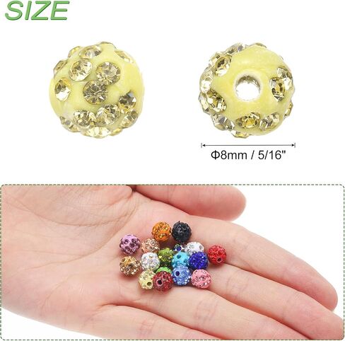 MECCANIXITY 100pcs 6mm Rhinestone Beads for Jewelry Making, Bling Disco Bead Sparkle Diamond Clay Bead for Necklace Bracelet Christmas, Black in Saudi Arabia