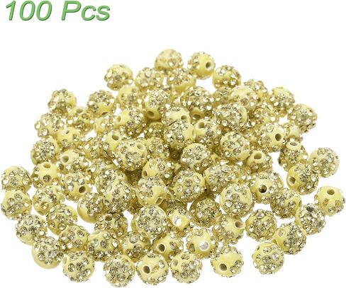MECCANIXITY 100pcs 6mm Rhinestone Beads for Jewelry Making, Bling Disco Bead Sparkle Diamond Clay Bead for Necklace Bracelet Christmas, Black in Saudi Arabia