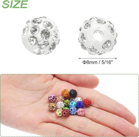 MECCANIXITY 100pcs 6mm Rhinestone Beads for Jewelry Making, Bling Disco Bead Sparkle Diamond Clay Bead for Necklace Bracelet Christmas, Black in Saudi Arabia