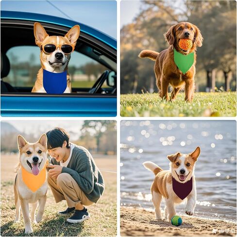 BRT Bearingshui Triangle Dog Bandana 12 Pack, Blank Dog Handkerchief Scarf, Adjustable Pet Puppy Plain Bandana(75 x 52 x 52 cm,Basic Color) in Saudi Arabia
