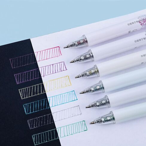 6 Pcs Erasable Colored Pens Cute Colored Glitter Pens Retractable Colored Pens 0.7mm Point Gel Ink Pen Office School Pens Women Girls Men Boys Pens (6Pcs Colored) in Saudi Arabia