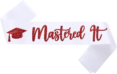 Master Sash ، أتقنه تخرج الأرجواني Master Sash مع رسائل Glitter الفضية Master of Cemmonies Sash Master Sash for Teruation Party Supplies Purple Silver in Saudi Arabia