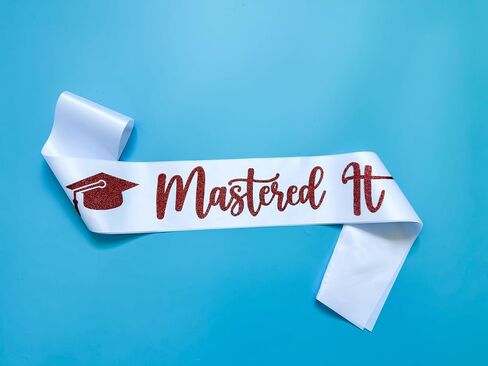 Master Sash ، أتقنه تخرج الأرجواني Master Sash مع رسائل Glitter الفضية Master of Cemmonies Sash Master Sash for Teruation Party Supplies Purple Silver in Saudi Arabia