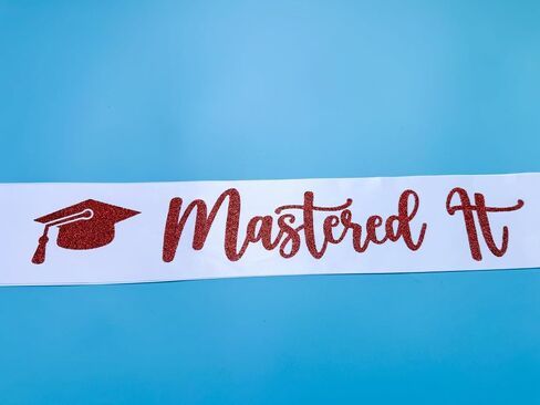 Master Sash ، أتقنه تخرج الأرجواني Master Sash مع رسائل Glitter الفضية Master of Cemmonies Sash Master Sash for Teruation Party Supplies Purple Silver in Saudi Arabia