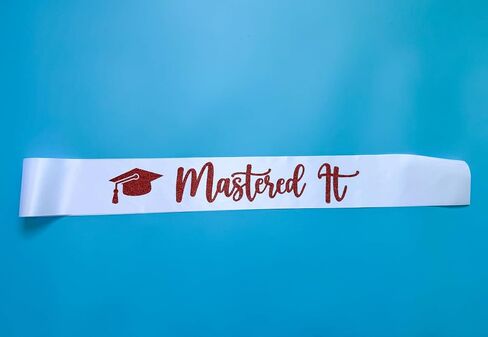 Master Sash ، أتقنه تخرج الأرجواني Master Sash مع رسائل Glitter الفضية Master of Cemmonies Sash Master Sash for Teruation Party Supplies Purple Silver in Saudi Arabia