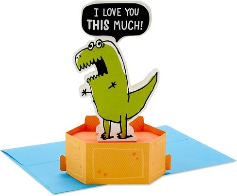 Hallmark Funny Pop Up Birthday Card (Dinosaur T-Rex) Paper Wonder Shoebox 3D Card in Saudi Arabia