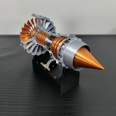 Trent 900 Simulated Functional Turbofan Aircraft Engine Model Kit with LED Light, DIY Assembly Operable Engine Model, Mechanical Science Toys (50+PCS/Brass Color) in Kuwait