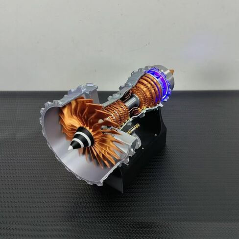 Trent 900 Simulated Functional Turbofan Aircraft Engine Model Kit with LED Light, DIY Assembly Operable Engine Model, Mechanical Science Toys (50+PCS/Brass Color) in Kuwait
