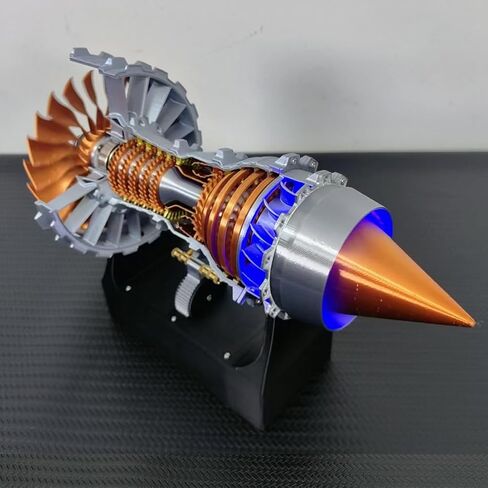 Trent 900 Simulated Functional Turbofan Aircraft Engine Model Kit with LED Light, DIY Assembly Operable Engine Model, Mechanical Science Toys (50+PCS/Brass Color) in Kuwait