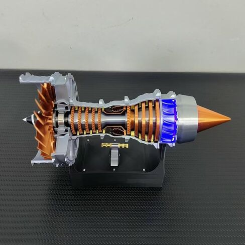 Trent 900 Simulated Functional Turbofan Aircraft Engine Model Kit with LED Light, DIY Assembly Operable Engine Model, Mechanical Science Toys (50+PCS/Brass Color) in Kuwait