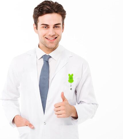 شارة عيد الفصح قابلة للسحب ، حامل شارة الأرنب الأخضر مع مقطع التمساح ، لطيف معرف العطلة ، إكسسوارات شارة الشارة للممرضات الطالب لأطباء لوازم الحزب in Kuwait