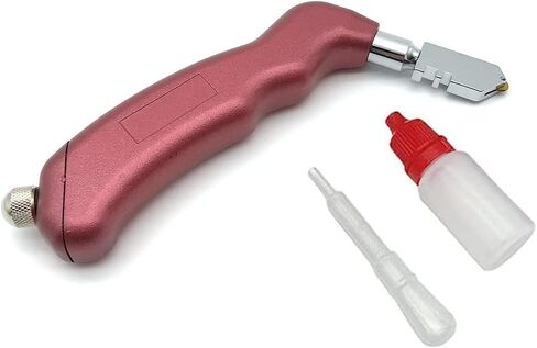 Transparent color Pistol Grip Oil Feed Tile Glass Cutter Tungsten Carbide, Professional Stained Glass Cutting Tool with Oil Reservoir- 3mm-15mm (1, Universal style) in Saudi Arabia
