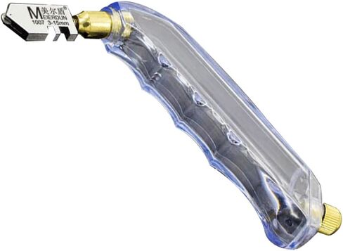 Transparent color Pistol Grip Oil Feed Tile Glass Cutter Tungsten Carbide, Professional Stained Glass Cutting Tool with Oil Reservoir- 3mm-15mm (1, Universal style) in Saudi Arabia