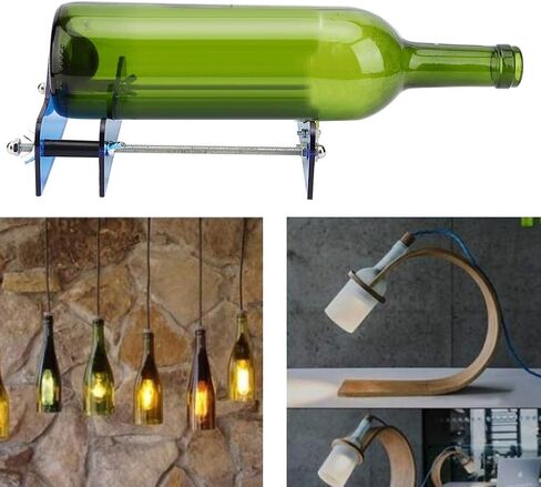 Glass Bottle Cutter, Portable Bottle Cutting Tool Kit Round Oval Bottles Cutting Machine DIY Craft Accessories Kit for Cutting Wine, Beer, Liquor, Whiskey, Alcohol, Champagne in Saudi Arabia