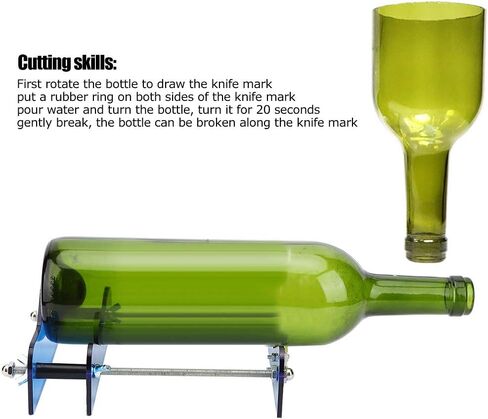 Glass Bottle Cutter, Portable Bottle Cutting Tool Kit Round Oval Bottles Cutting Machine DIY Craft Accessories Kit for Cutting Wine, Beer, Liquor, Whiskey, Alcohol, Champagne in Saudi Arabia