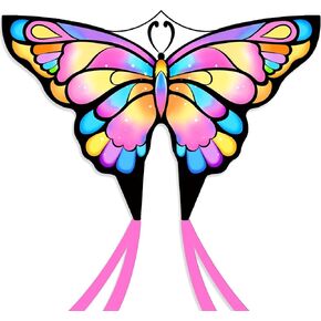 Simxkai Butterfly Kite for Kids & Adults, Easy to Fly Blue Big Kite for Beginners, Line Handle Included (1Pack 2Pack) in Kuwait