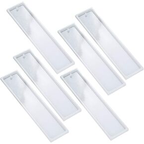 6pcs Silicone Bookmark Bookmark Making Epoxy Resin Jewelry Mould DIY Craft Transparent Mould with Hole