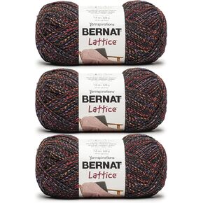 Bernat Lattice - 3 Pack of 389 Yards/7.8 oz Blacklight 54% Polyester 28% Acrylic 18% Nylon Yarn