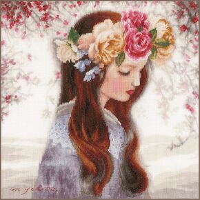 Lanarte Cross Stitch WH, The Day When Flowers (30 Count)