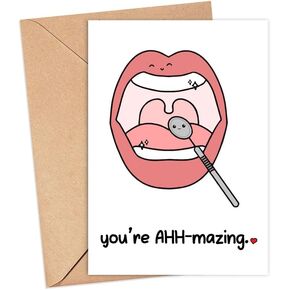 You're Ahh-Mazing Card - Dental Hygenist Card - You Are Amazing Card - Cute Medical Card Gift For Doctor-Nurse - Valentine's Day Card - Teeth And Oral Card - Greeting Card