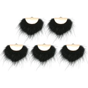 Excart Pompom Charm 5pcs Pompom arring arring arring faux far fan maning arring arring arnerant diy diy fluffy dangle arring charms for diy arring monder make supplies (black)
