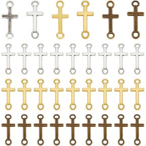 UniCraftale 180pcs 3 ألوان Cross Cross Charms Curved Cross Cross Cross Prendants Metal Charms Punk Charms for Jewelry Making Accurd Accortory for Necklace Bracelet أقراط عيد الفصح