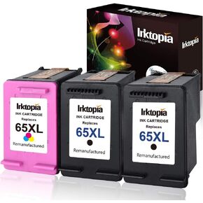 تم إعادة تصنيع Inktopia لـ HP 65 XL 65XL حبر خرطوشة عالية ، 2 أسود و 1 ثلاثي ، استخدم مع HP Deskjet 3755 3752 3758 3732 3730 3721 3720 2624 Envy 5055 5052 High Liven