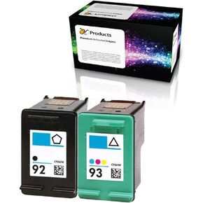 Refilled Ink Cartridge Replacement for HP 92 HP 93 for PSC 1510 PhotoSmart C3180 C4180 C3100 Deskjet 5440 D4160 Printers (1 Black 1 Color)