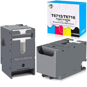 T6715 T671500 صندوق صيانة لـ Epson Workforce Pro WF-4740 WF-3820 WF-4820 WF-4720 WF-4730 WF-4833 WF-4830 EC-4020 WF-4734 EC-4834 EC-4834