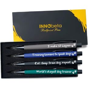 هدايا مدرب الكلاب Innobeta ، مجموعة قلم من 4 ، حبر أسود ، هدايا مثالية لمدرب الكلاب في أعياد الميلاد ، عيد الميلاد