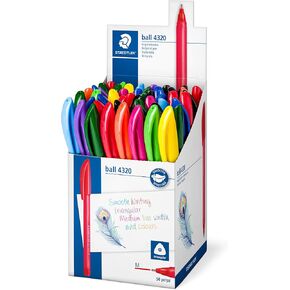 Staedtler 4320 MKP50 Stick Rainbow Point Pen - ألوان متنوعة (حوض من 50)
