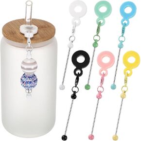 6 PCS Cupable Cup Charm Tumbler Straw Charm Barn Barner متوافق مع Stanley DIY محولات القش المخرمة من Stanley DIY ، وتناسب هدية المجوهرات القياسية
