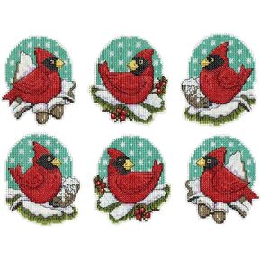 Design Works Crafts Inc. Cardinals Counted Cross Stitch Ornament Kit, Red